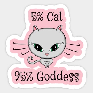 5% Cat 95% Goddess Sticker